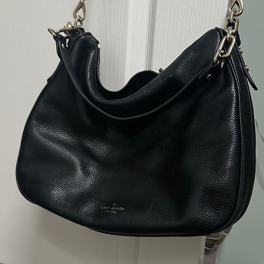 Kate Spade Black Leather Hobo Bag